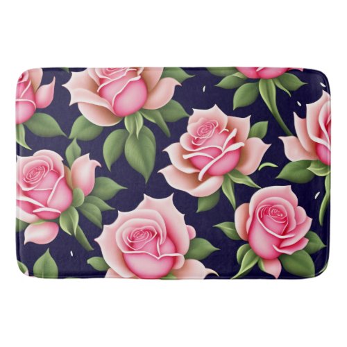 Roses Seamless Pattern Valentines Day Bath Mat