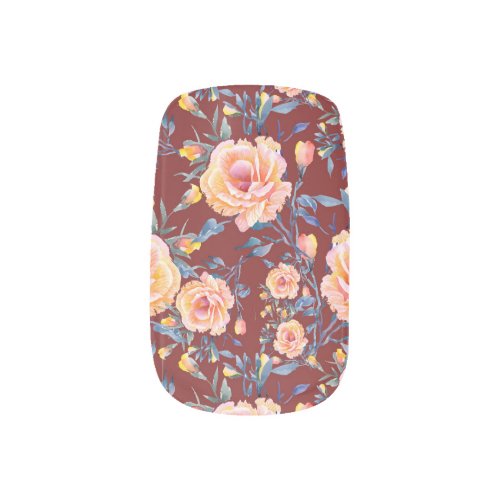 Roses seamless red background pattern minx nail art