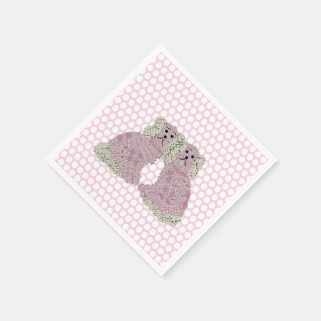 Roses Staffordshire Dogs Magnolia Napkins (Corner)
