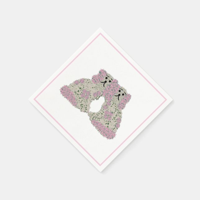 Roses Staffordshire Dogs Magnolia Napkins (Corner)