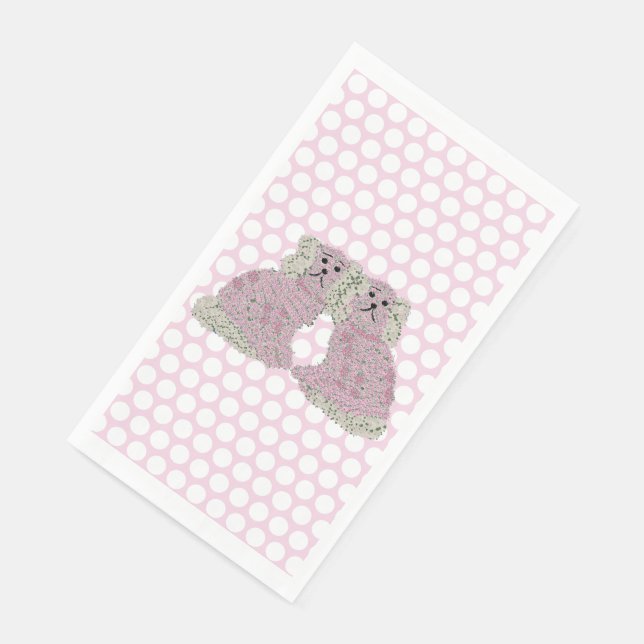 Roses Staffordshire Dogs Magnolia Paper Guest Towels (Corner)