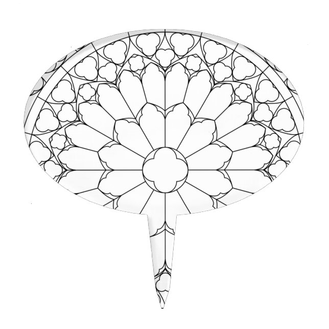 Roses Stained Glass Cake Topper (Front)