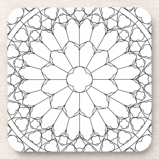 Roses Stained Glass Coaster (Front)