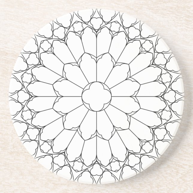 Roses Stained Glass Coaster (Front)