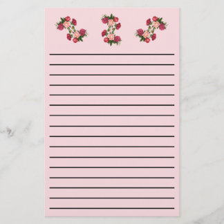 Roses Thick Line Stationery
