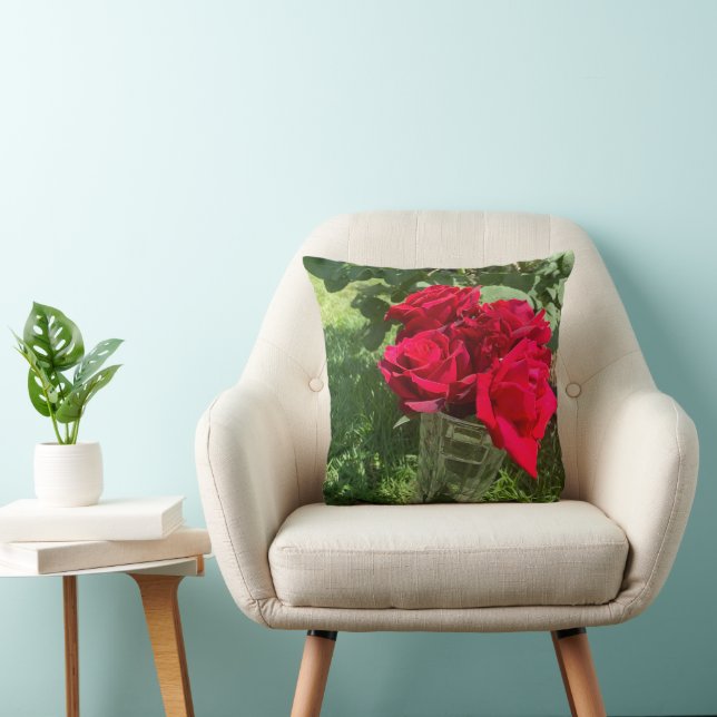 Roses Throw Pillow (Chair)