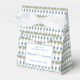 Roses Topiary Blue and White Ginger Jar Favor Boxes