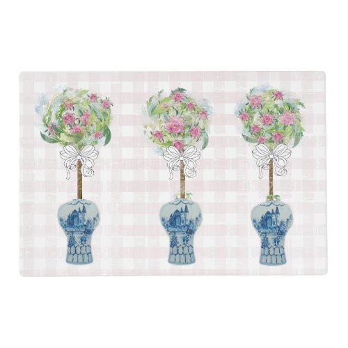 Roses Topiary Blue and White Ginger Jar Placemat