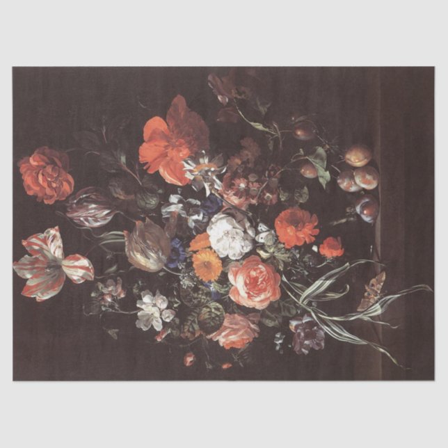 Roses, Tulips, Ranunculus by Rachel Ruysch Tissue Paper (Front)