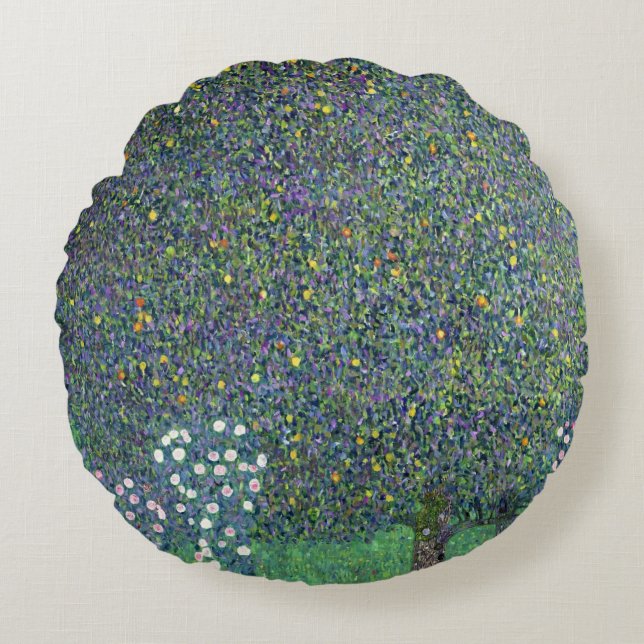 Roses under the Trees, c.1905 Round Pillow (Front)