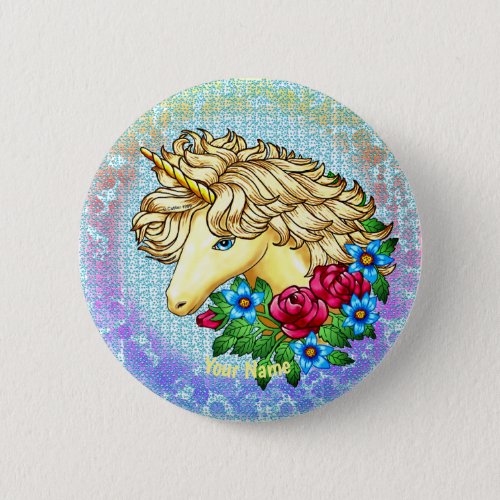 Roses Unicorn custom name pin 