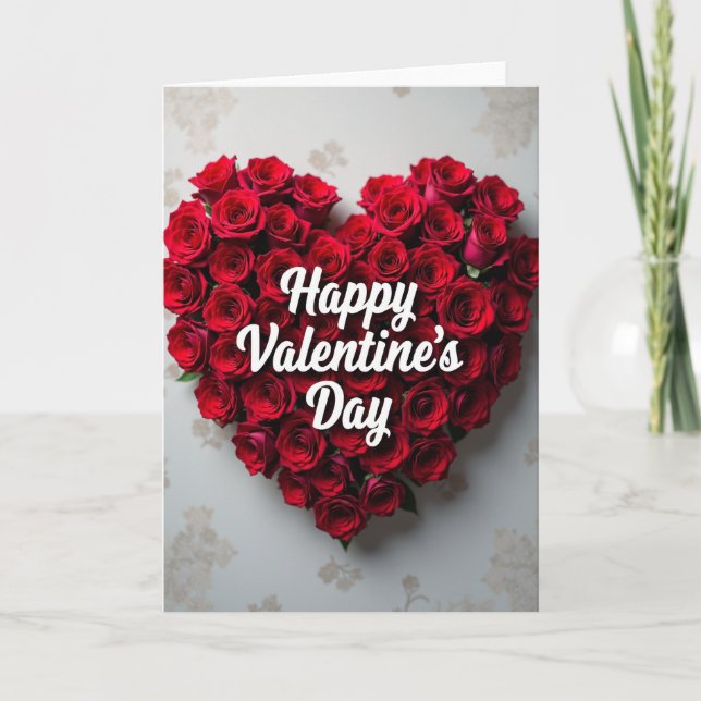 Roses Valentines Day Happy Card (Front)