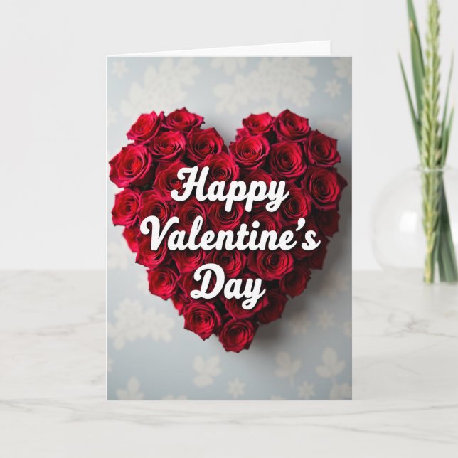 Roses Valentines Day Love Card (Front)