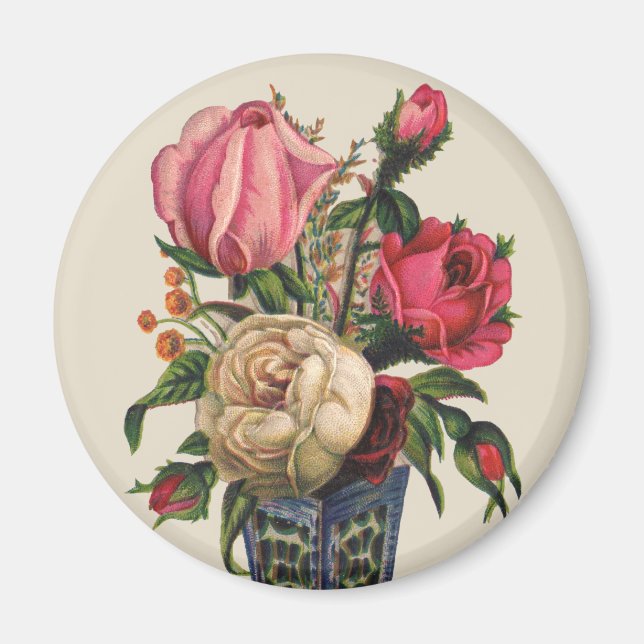 Roses Victorian flower floral rose bouquet Magnet (Front)