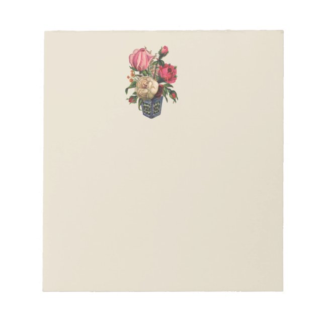 Roses Victorian flower floral rose bouquet Notepad (Front)