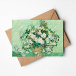 Roses | Vincent Van Gogh Card<br><div class="desc">Roses (1890) by Dutch post-impressionist artist Vincent Van Gogh. Original work is an oil on canvas painting depicting a still life of white roses against a light green background. 

Use the design tools to add custom text or personalize the image.</div>