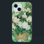 Roses | Vincent van Gogh iPhone 15 Case<br><div class="desc">Roses (1890) by Dutch post-impressionist artist Vincent Van Gogh. Original work is an oil on canvas painting depicting a still life of white roses against a light green background. 

Use the design tools to add custom text or personalize the image.</div>
