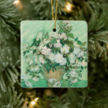 Roses | Vincent van Gogh Ceramic Ornament<br><div class="desc">Roses (1890) by Dutch post-impressionist artist Vincent Van Gogh. Original work is an oil on canvas painting depicting a still life of white roses against a light green background. 

Use the design tools to add custom text or personalize the image.</div>