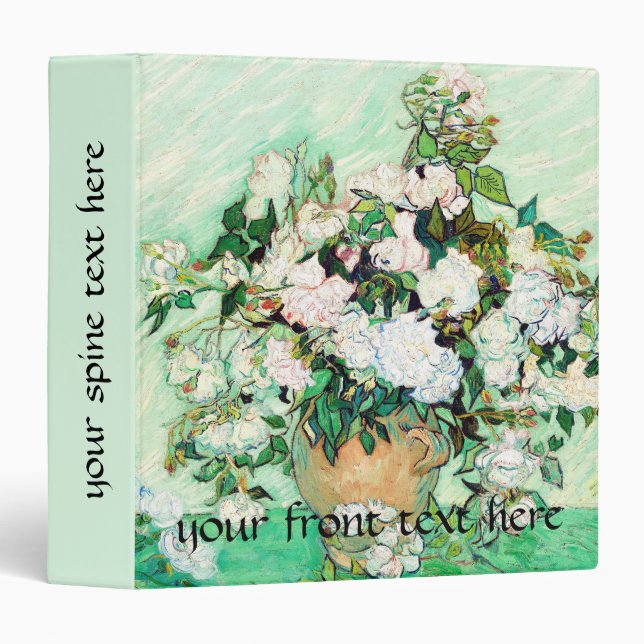 Roses, Vincent van Gogh Fine Art 3 Ring Binder (Front/Spine)