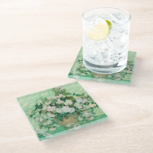 Roses   Vincent van Gogh Glass Coaster