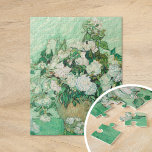 Roses | Vincent Van Gogh Jigsaw Puzzle<br><div class="desc">Roses (1890) by Dutch post-impressionist artist Vincent Van Gogh. Original work is an oil on canvas painting depicting a still life of white roses against a light green background. 

Use the design tools to add custom text or personalize the image.</div>