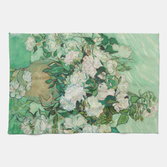 Roses - Vincent van Gogh Kitchen Towel (Horizontal)