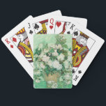 Roses | Vincent van Gogh Poker Cards<br><div class="desc">Roses (1890) by Dutch post-impressionist artist Vincent Van Gogh. Original work is an oil on canvas painting depicting a still life of white roses against a light green background. 

Use the design tools to add custom text or personalize the image.</div>