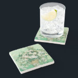 Roses | Vincent Van Gogh Stone Coaster<br><div class="desc">Roses (1890) by Dutch post-impressionist artist Vincent Van Gogh. Original work is an oil on canvas painting depicting a still life of white roses against a light green background. 

Use the design tools to add custom text or personalize the image.</div>