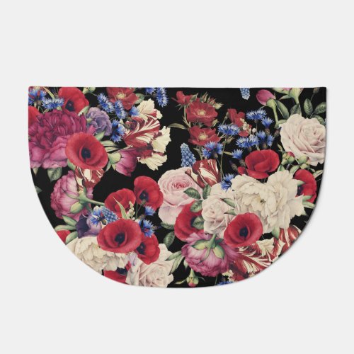 Roses Watercolor Seamless Floral Pattern Doormat