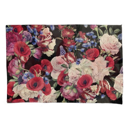Roses Watercolor Seamless Floral Pattern Pillow Case
