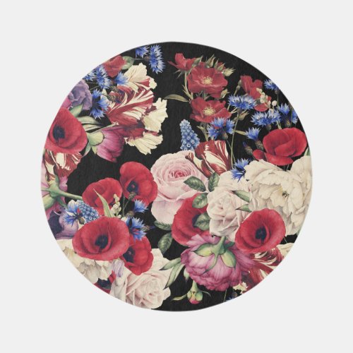 Roses Watercolor Seamless Floral Pattern Rug