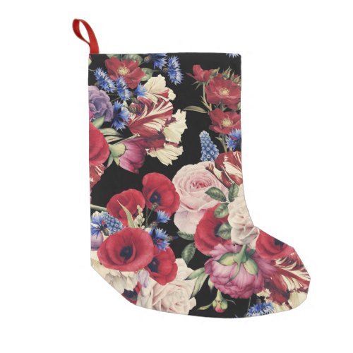 Roses Watercolor Seamless Floral Pattern Small Christmas Stocking