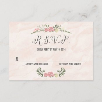 Roses Watercolor Wedding Rsvp Card by melanileestyle at Zazzle