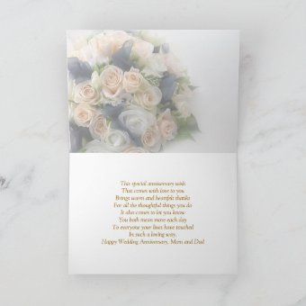 Roses, Wedding Anniversary Card for Mom and Dad | Zazzle