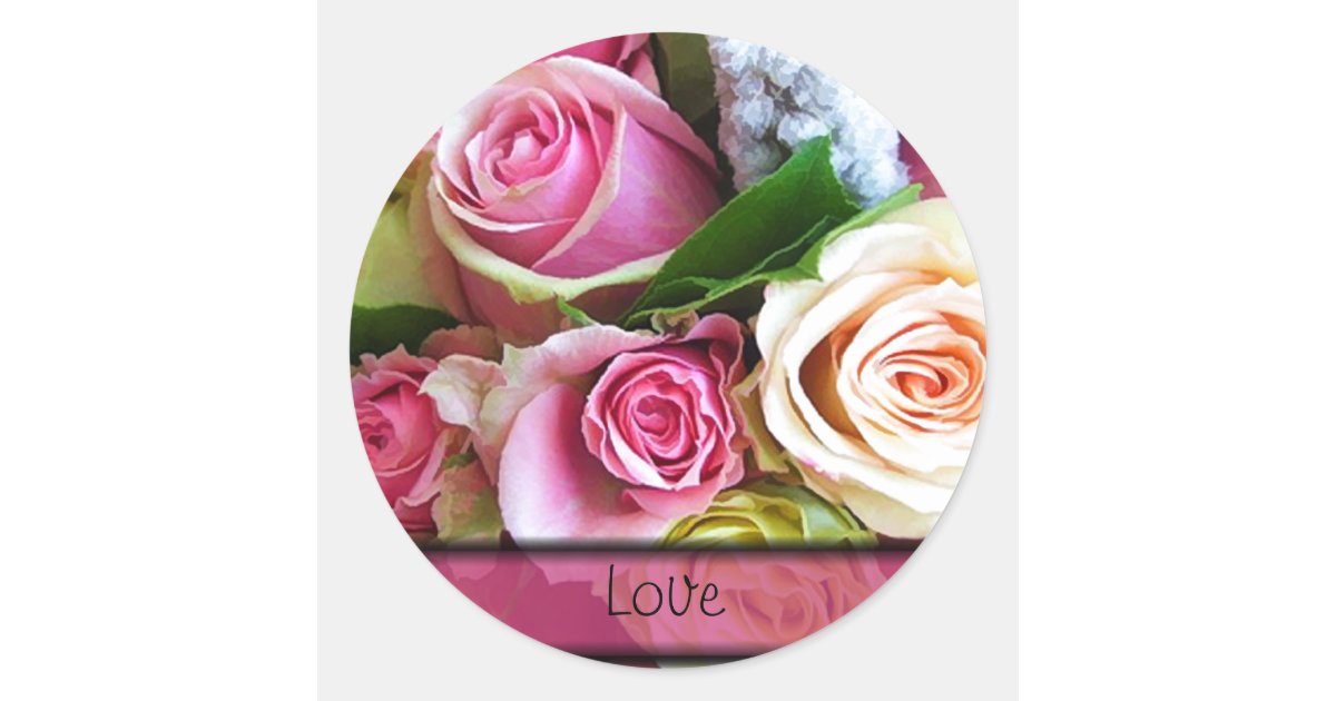 Roses Wedding Envelope Seal Stickers Template Zazzle