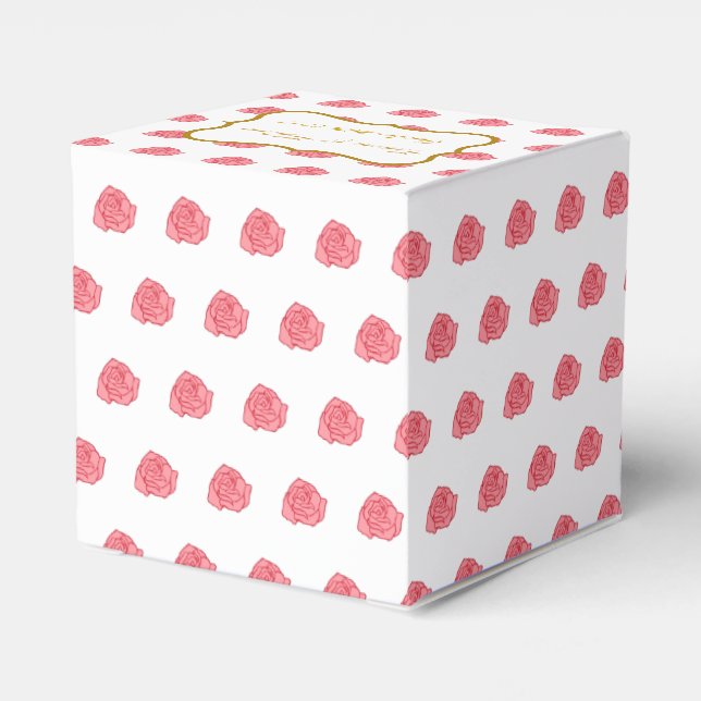 Roses Wedding Favor Box (Back Side)