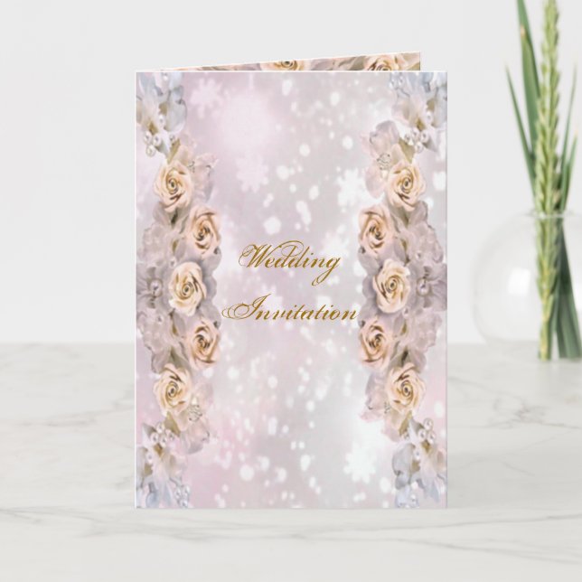 Roses Wedding Invitation Card (Front)