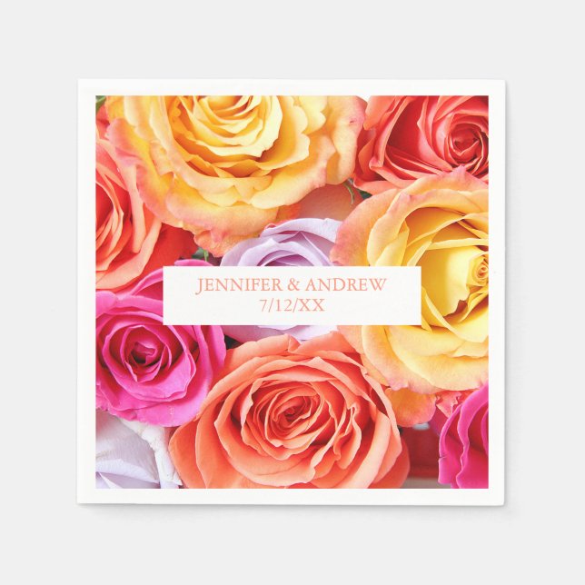 Roses  Wedding Napkins (Front)