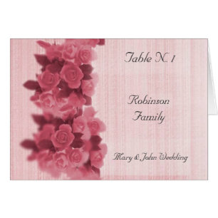 Roses Wedding Table Seating Menu Cards