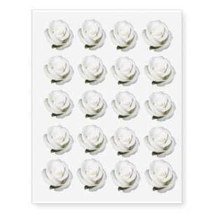 Roses white multiple floral gift temporary tattoos