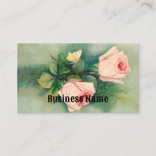 Roses With Butterfly Business Card