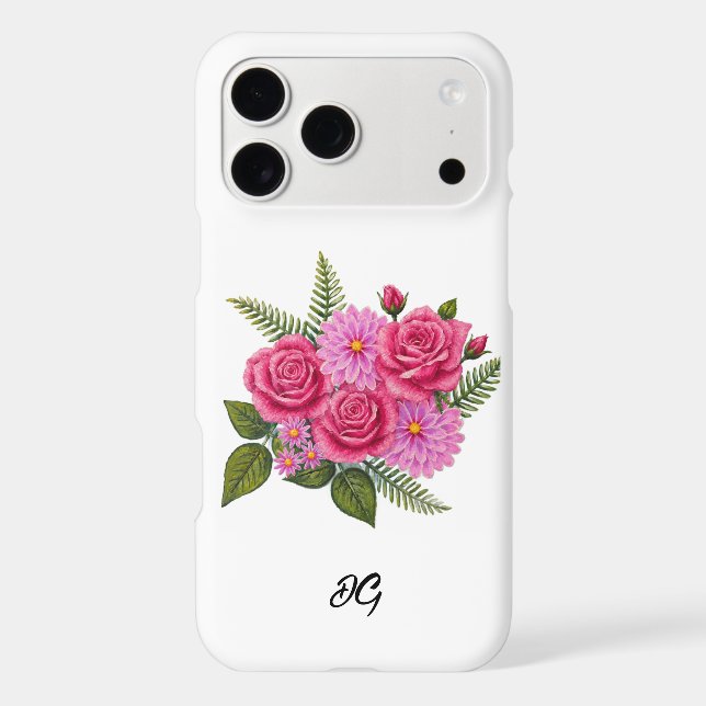 Roses with Dahlias iPhone Case (Back)