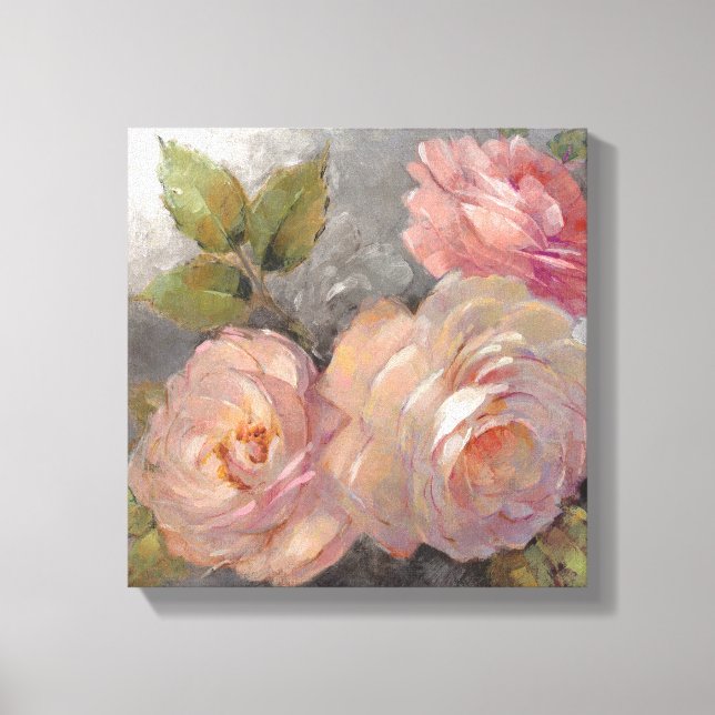 Roses with Gray Canvas Print (Front)