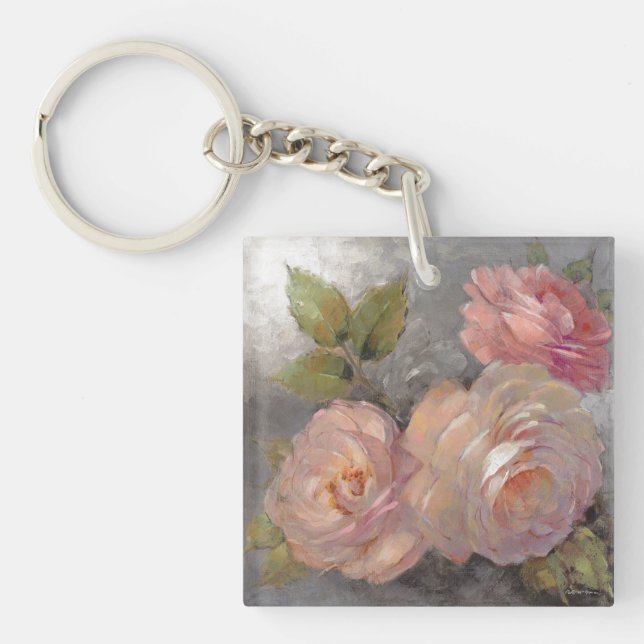 Roses with Gray Keychain (Front)