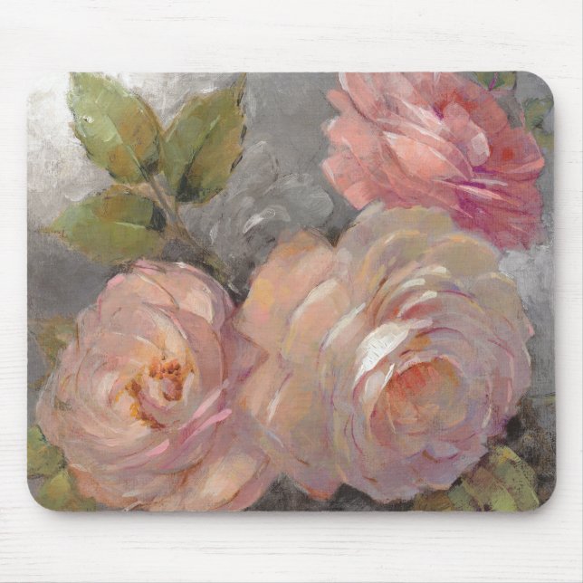 Roses with Gray Mouse Pad (Front)