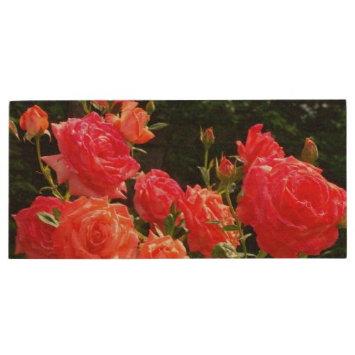 Roses Wood USB Flash Drive