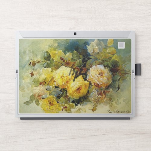 Roses yellow elegant fine art by Franz Bischoff HP Laptop Skin