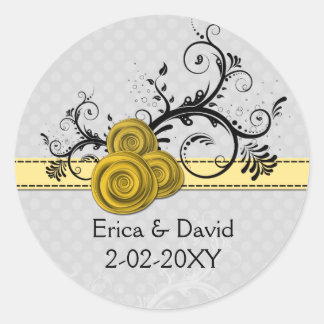 roses yellow envelope seals