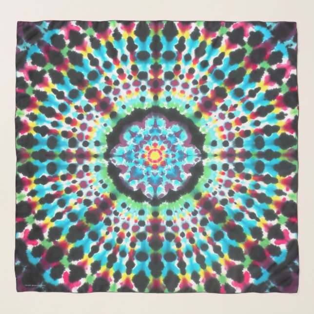 "Rosetta Pattern", abstract, psychedelic Scarf (Front)