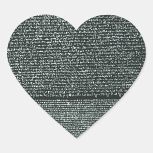 Rosetta Stone Ancient Egyptian hieroglyphs Heart Sticker